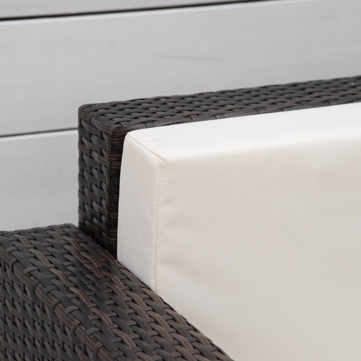 Poly Rattan Wicker Garden Armchair With 10 cm Thickened Cushion - Velmora