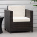 Poly Rattan Wicker Garden Armchair With 10 cm Thickened Cushion - Velmora
