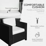 Poly Rattan Wicker Garden Armchair With 10 cm Thickened Cushion - Velmora
