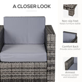 Poly Rattan Wicker Garden Armchair With 10 cm Thickened Cushion - Velmora