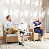 Poly Rattan Wicker Garden Armchairs in Set of 2 With Cushions - Velmora