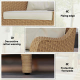 Poly Rattan Wicker Garden Armchairs in Set of 2 With Cushions - Velmora