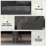 Poly Rattan Wicker Garden Armchairs in Set of 2 With Cushions - Velmora