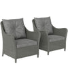 Poly Rattan Wicker Garden Armchairs in Set of 2 With Cushions - Velmora