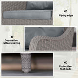 Poly Rattan Wicker Garden Armchairs in Set of 2 With Cushions - Velmora