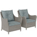 Poly Rattan Wicker Garden Armchairs in Set of 2 With Cushions - Velmora