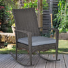 Poly Rattan Wicker Garden Rocking Armchair With Cushion - Velmora