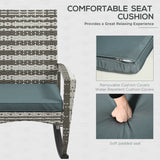 Poly Rattan Wicker Garden Rocking Armchair With Cushion - Velmora