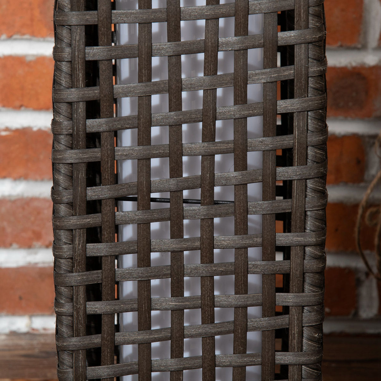Poly Rattan Wicker Solar Powered LED Garden Lantern With Auto On-Off Lights - Velmora