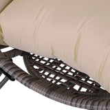 Poly Rattan Wicker Teardop Garden Egg Chair With Thick Cushions And 4 Legs - Velmora