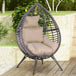 Poly Rattan Wicker Teardop Garden Egg Chair With Thick Cushions And 4 Legs - Velmora