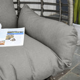 Poly Rattan Wicker Teardop Garden Egg Chair With Thick Cushions And 4 Legs - Velmora