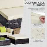 Poly Rattan Wicker Weave Garden Sofa Set With Coffee Table - Velmora