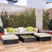 Poly Rattan Wicker Weave Garden Sofa Set With Coffee Table - Velmora