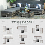 Poly Rattan Wicker Weave Garden Sofa Set With Coffee Table - Velmora