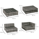 Poly Rattan Wicker Weave Garden Sofa Set With Coffee Table - Velmora