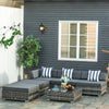 Poly Rattan Wicker Weave Garden Sofa Set With Coffee Table - Velmora