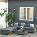 Poly Rattan Wicker Weave Garden Sofa Set With Coffee Table - Velmora