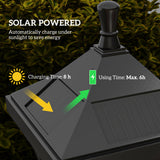 Polycarbonate 1.3 m LED Solar Powered Garden Lamp Post - Velmora