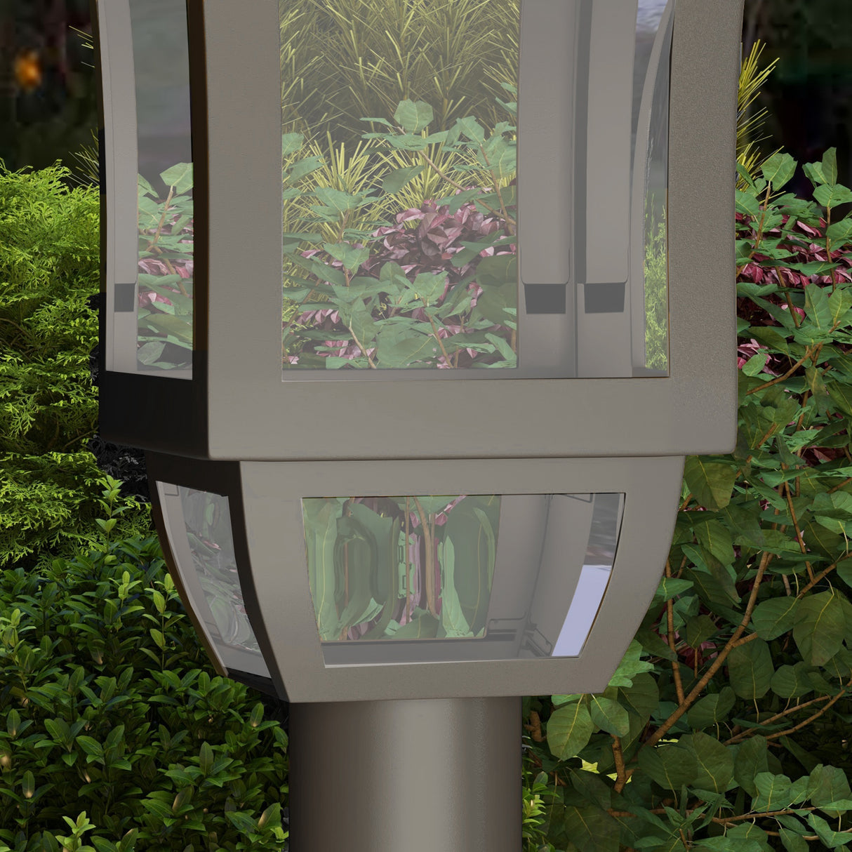 Polycarbonate 1.3 m LED Solar Powered Garden Lamp Post - Velmora