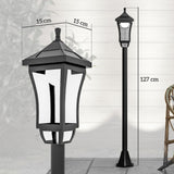 Polycarbonate 1.3 m LED Solar Powered Garden Lamp Post - Velmora