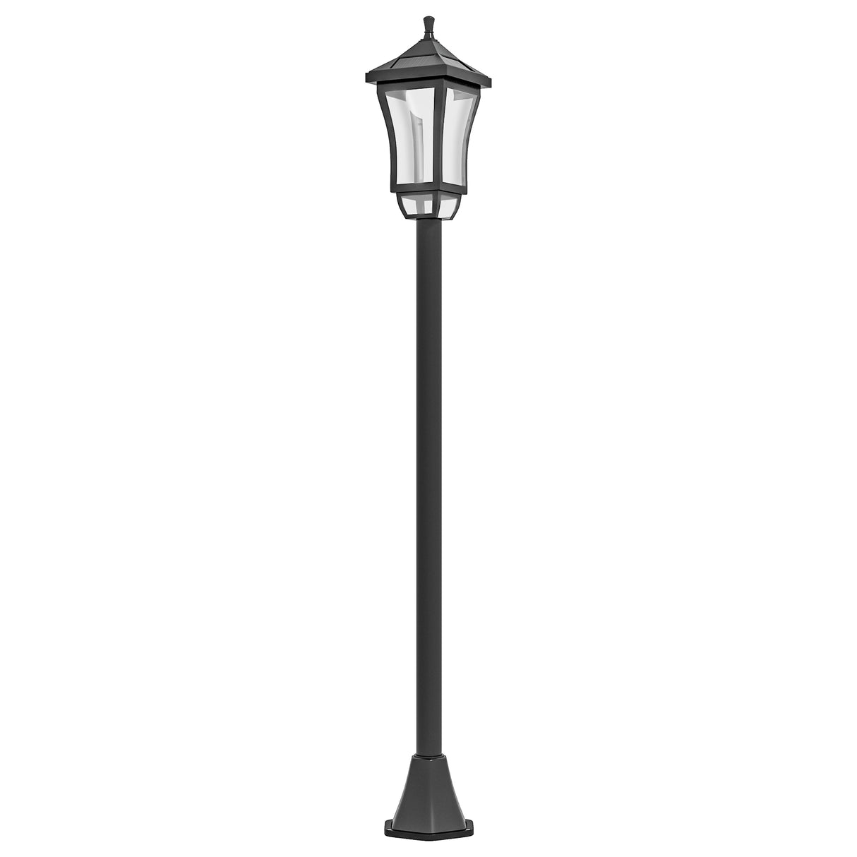 Polycarbonate 1.3 m LED Solar Powered Garden Lamp Post - Velmora