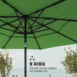 Polyester 3 Tier Tilting Parasol Umbrella 300cm Diameter - Velmora