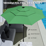 Polyester 3 Tier Tilting Parasol Umbrella 300cm Diameter - Velmora