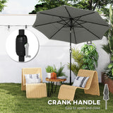 Polyester 3 Tier Tilting Parasol Umbrella 300cm Diameter - Velmora