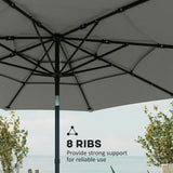Polyester 3 Tier Tilting Parasol Umbrella 300cm Diameter - Velmora