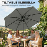Polyester 3 Tier Tilting Parasol Umbrella 300cm Diameter - Velmora