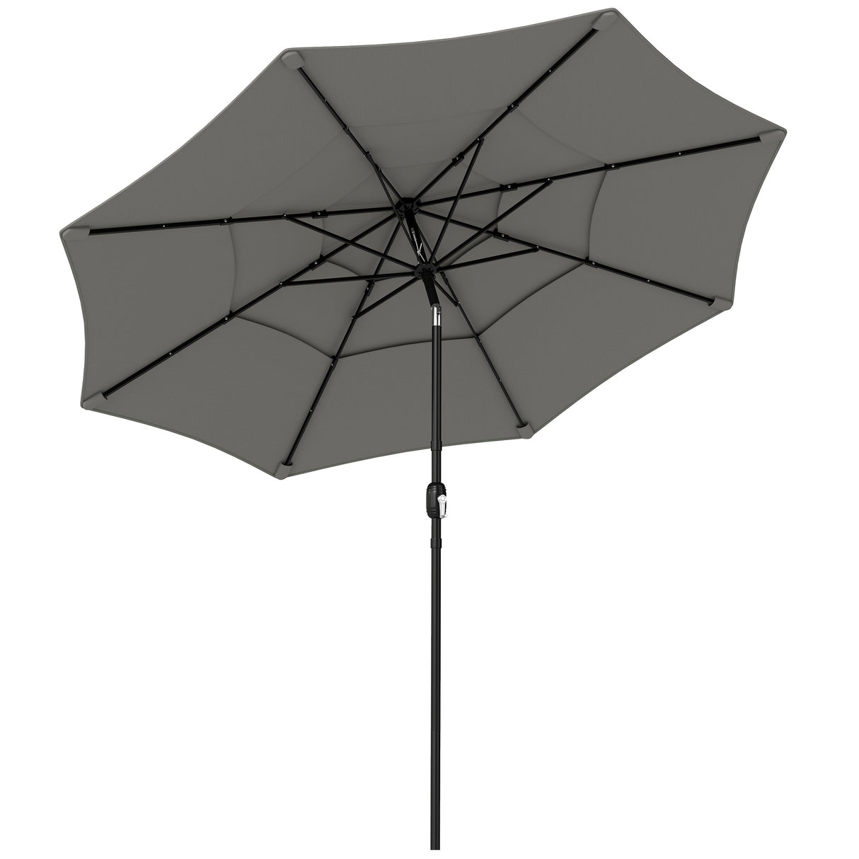 Polyester 3 Tier Tilting Parasol Umbrella 300cm Diameter - Velmora
