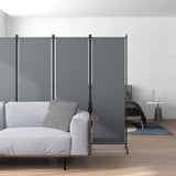 Polyester 4 Panel Folding Room Divider With Metal Frame 221cm Wide - Velmora