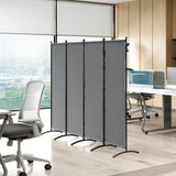 Polyester 4 Panel Folding Room Divider With Metal Frame 221cm Wide - Velmora