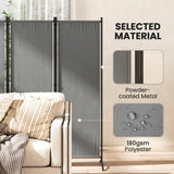 Polyester 4 Panel Folding Room Divider With Metal Frame 221cm Wide - Velmora