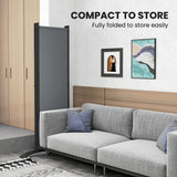 Polyester 4 Panel Folding Room Divider With Metal Frame 221cm Wide - Velmora