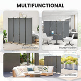 Polyester 4 Panel Folding Room Divider With Metal Frame 221cm Wide - Velmora
