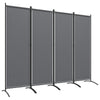 Polyester 4 Panel Folding Room Divider With Metal Frame 221cm Wide - Velmora
