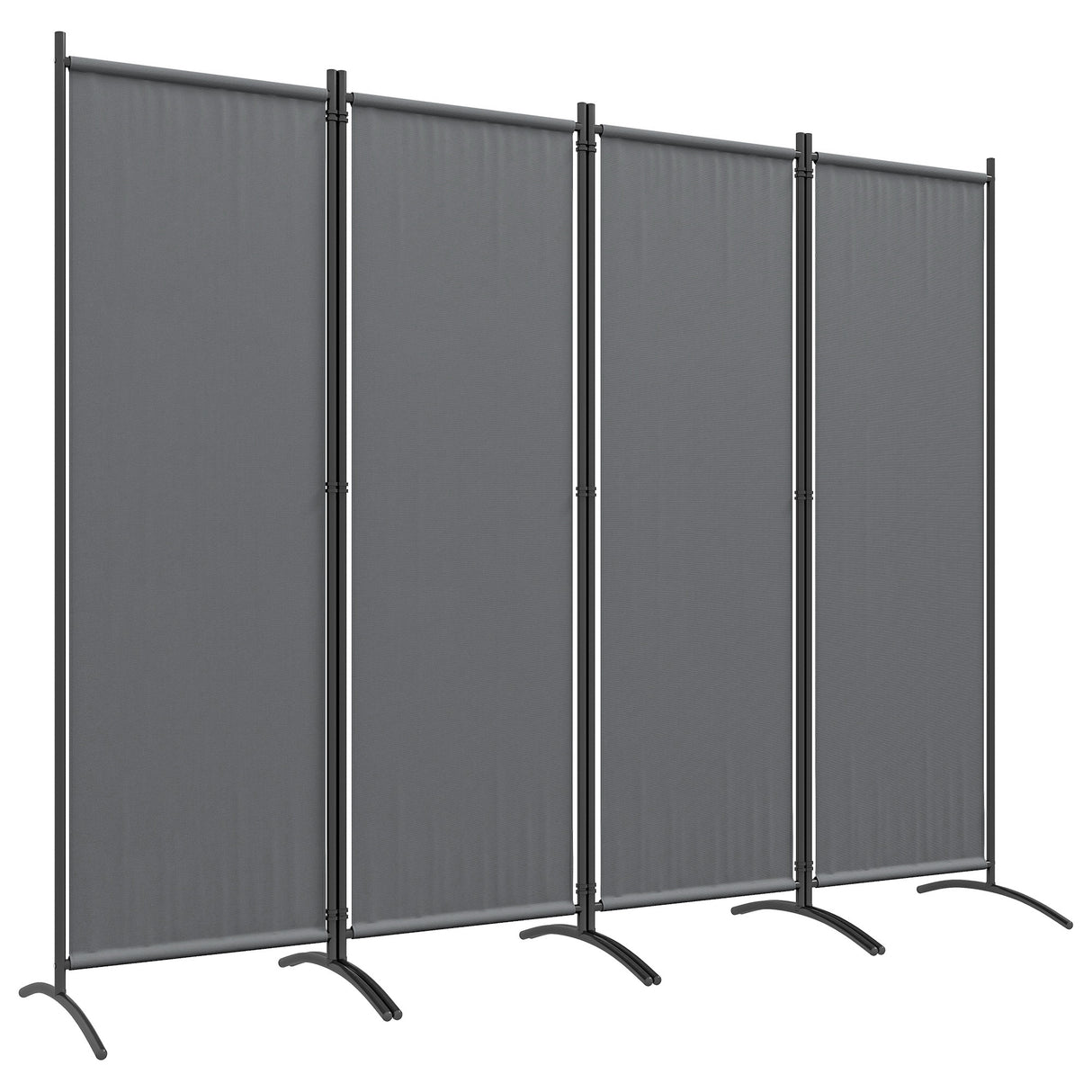 Polyester 4 Panel Folding Room Divider With Metal Frame 221cm Wide - Velmora