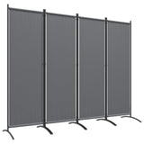 Polyester 4 Panel Folding Room Divider With Metal Frame 221cm Wide - Velmora