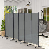 Polyester 6 Panel Folding Room Divider Freestanding Screen 172cm High  x 332cm Wide - Velmora