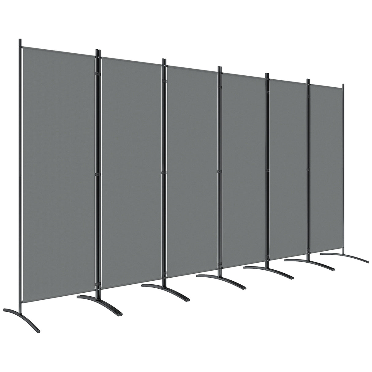 Polyester 6 Panel Folding Room Divider Freestanding Screen 172cm High  x 332cm Wide - Velmora