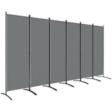 Polyester 6 Panel Folding Room Divider Freestanding Screen 172cm High  x 332cm Wide - Velmora