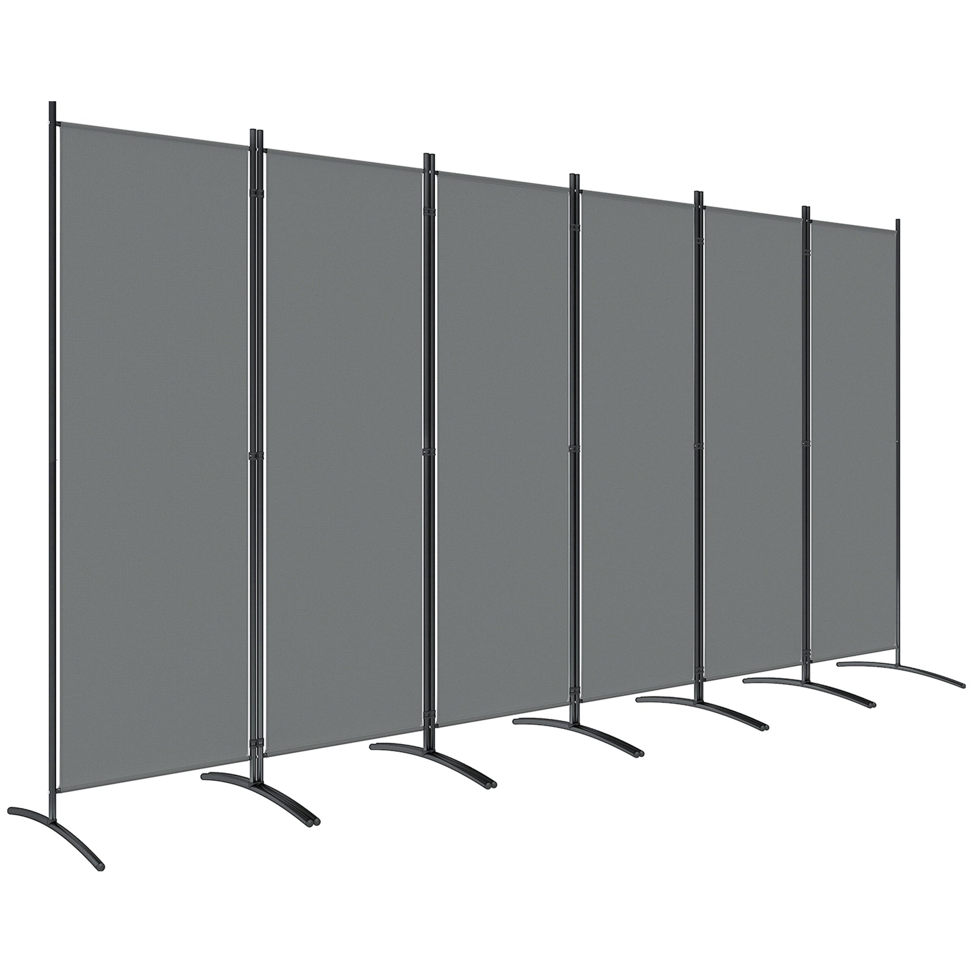 Polyester 6 Panel Folding Room Divider Freestanding Screen 172cm High  x 332cm Wide - Velmora