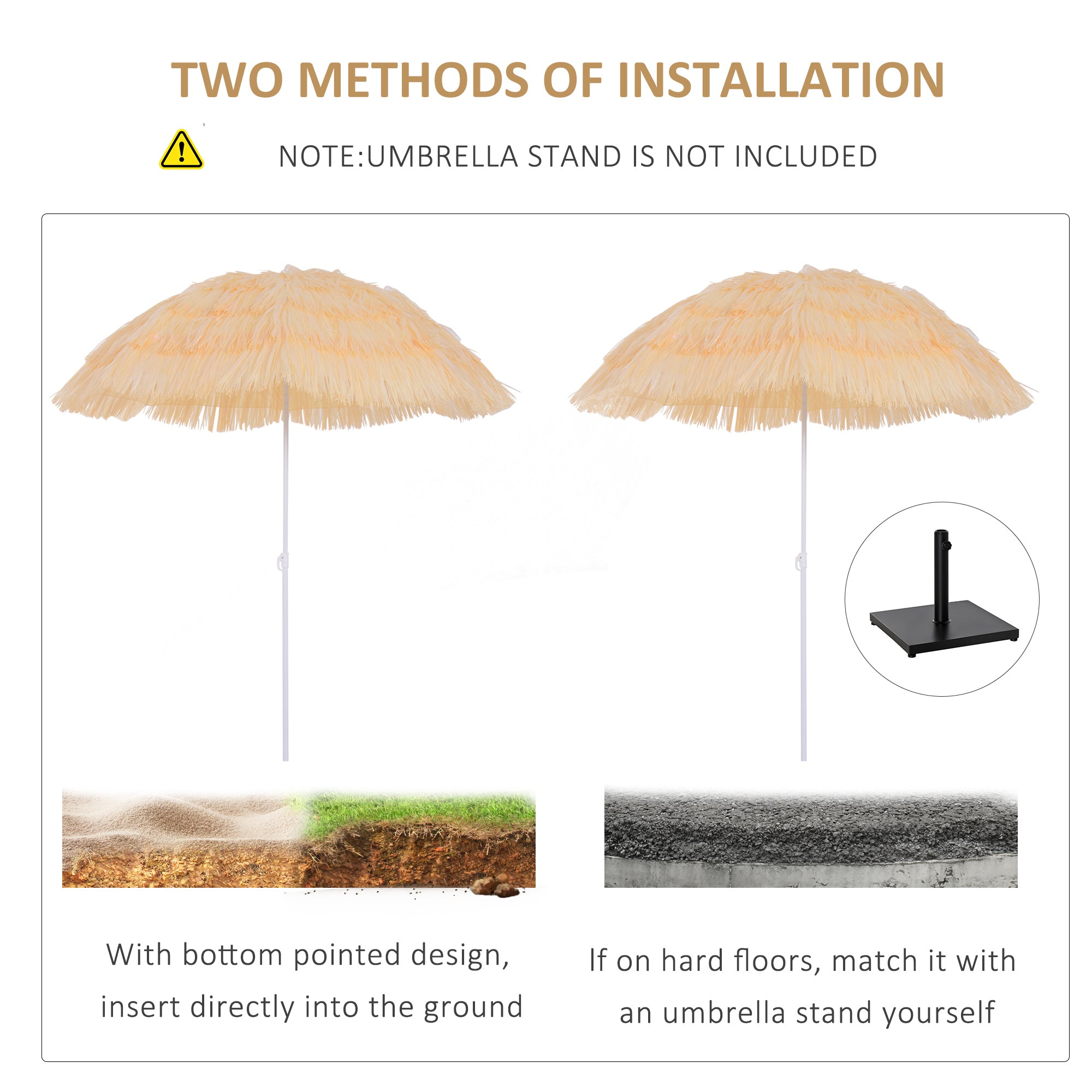 Polyester Beach Parasol Umbrella 160cm Diameter - Velmora