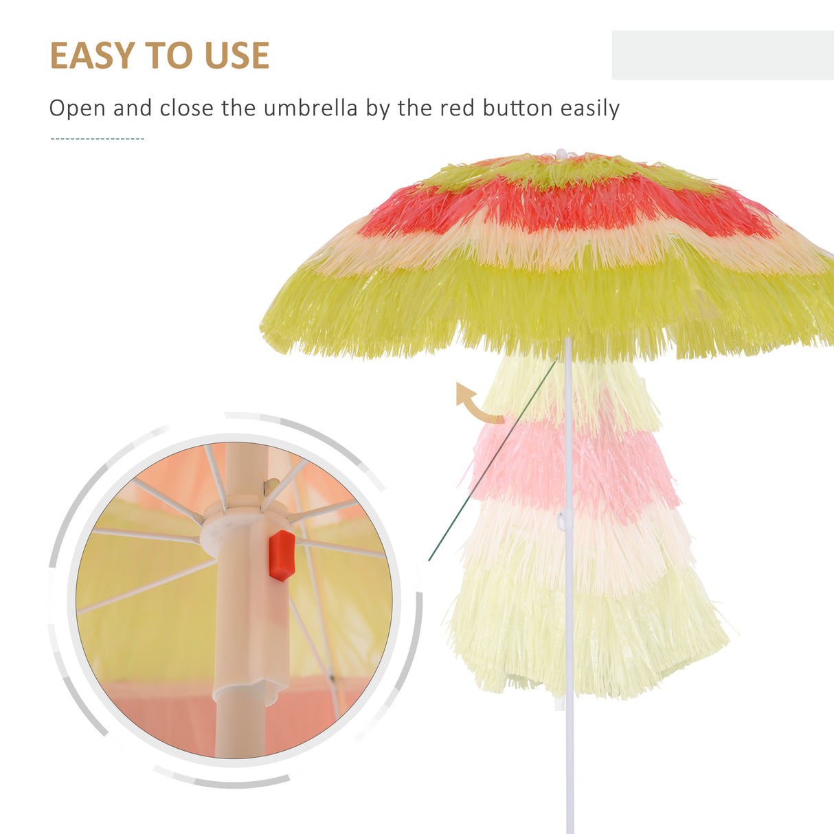 Polyester Beach Parasol Umbrella 160cm Diameter - Velmora