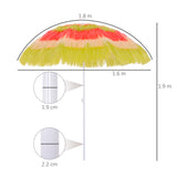 Polyester Beach Parasol Umbrella 160cm Diameter - Velmora