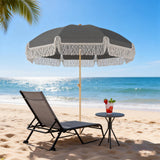Polyester Beach Parasol Umbrella With Sand Anchor 174cm Diameter - Velmora