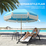 Polyester Beach Parasol Umbrella With Sand Anchor 174cm Diameter - Velmora