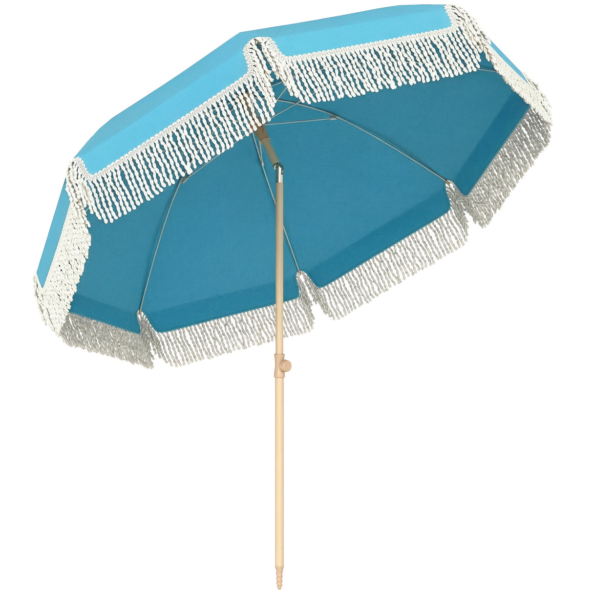 Polyester Beach Parasol Umbrella With Sand Anchor 174cm Diameter - Velmora